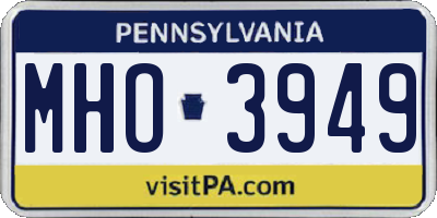 PA license plate MHO3949