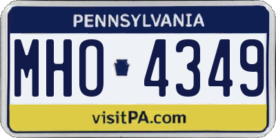 PA license plate MHO4349