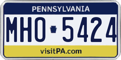 PA license plate MHO5424