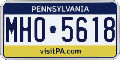 PA license plate MHO5618