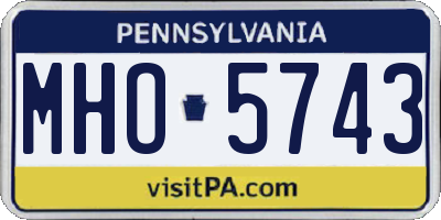PA license plate MHO5743