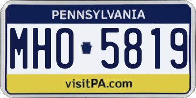 PA license plate MHO5819