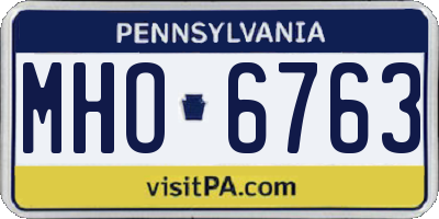 PA license plate MHO6763