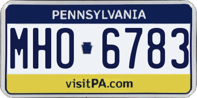PA license plate MHO6783
