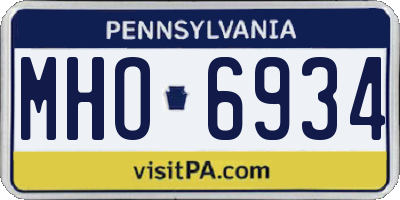 PA license plate MHO6934