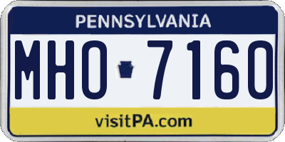PA license plate MHO7160