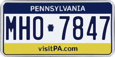 PA license plate MHO7847
