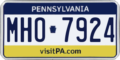 PA license plate MHO7924