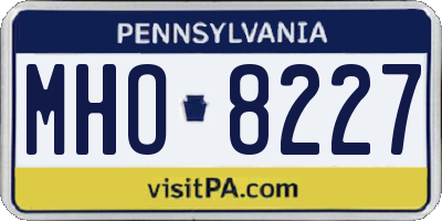 PA license plate MHO8227