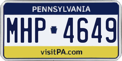 PA license plate MHP4649