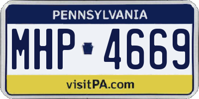 PA license plate MHP4669