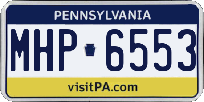 PA license plate MHP6553
