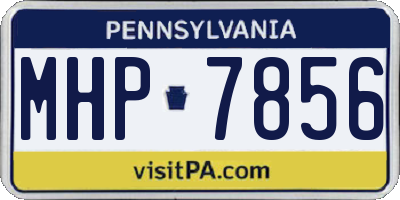 PA license plate MHP7856
