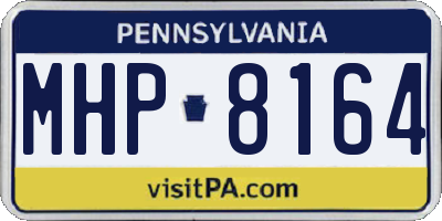 PA license plate MHP8164