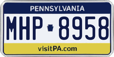 PA license plate MHP8958