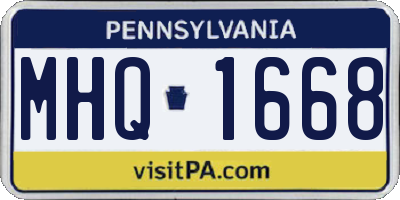 PA license plate MHQ1668