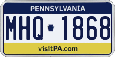 PA license plate MHQ1868