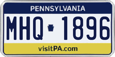 PA license plate MHQ1896