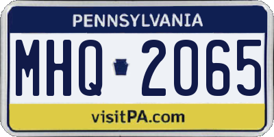PA license plate MHQ2065