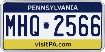 PA license plate MHQ2566