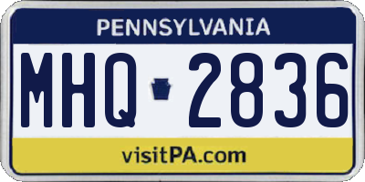 PA license plate MHQ2836