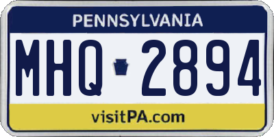 PA license plate MHQ2894