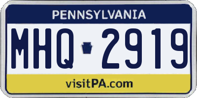 PA license plate MHQ2919