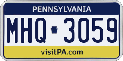 PA license plate MHQ3059
