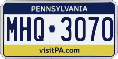 PA license plate MHQ3070