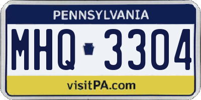 PA license plate MHQ3304