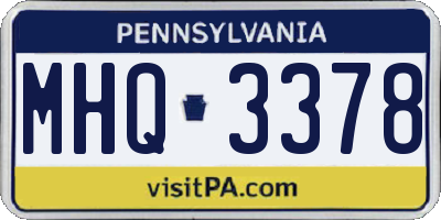 PA license plate MHQ3378