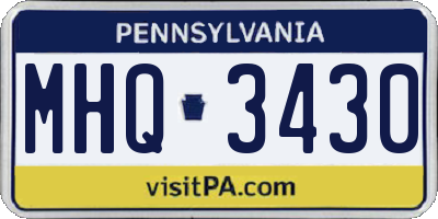 PA license plate MHQ3430