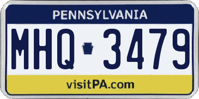 PA license plate MHQ3479
