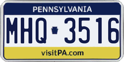 PA license plate MHQ3516