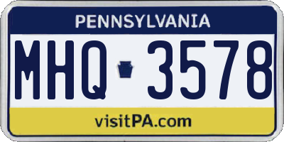 PA license plate MHQ3578