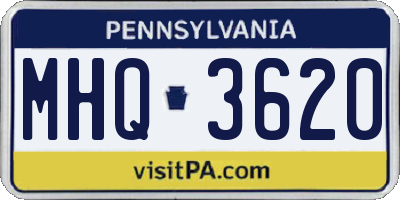 PA license plate MHQ3620