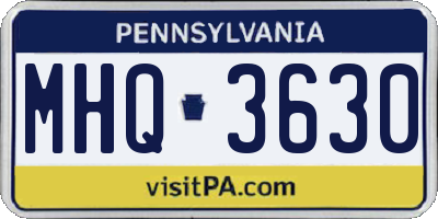 PA license plate MHQ3630