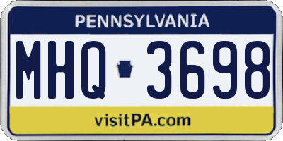 PA license plate MHQ3698