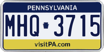 PA license plate MHQ3715