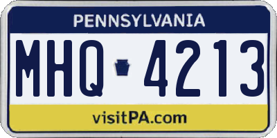 PA license plate MHQ4213
