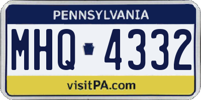 PA license plate MHQ4332