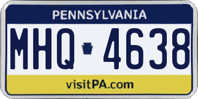 PA license plate MHQ4638