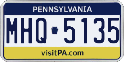 PA license plate MHQ5135