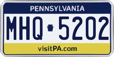 PA license plate MHQ5202