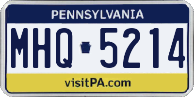PA license plate MHQ5214
