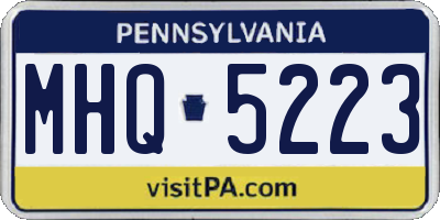 PA license plate MHQ5223