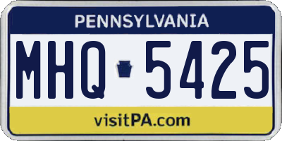 PA license plate MHQ5425