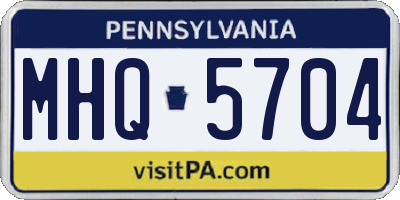 PA license plate MHQ5704
