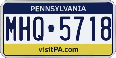 PA license plate MHQ5718