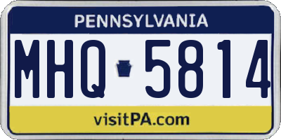 PA license plate MHQ5814